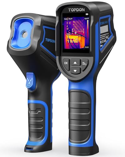 TOPDON TC004 Mini Thermal Imaging Camera, 240 x 240 TISR Resolution, 15-Hour Battery Life, 128 x 128 IR Resolution, 25Hz Handheld Infrared Camera with High/Low Temp Alerts, Auto Shutdown- Blue