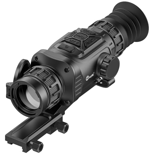 CVLIFE 25mm 384×288 Thermal Rifle Scope, Thermal Imaging Scope with 1080×760 HD Display and 50Hz Refresh Rate, High Resolution Thermal Night Vision Scope with 6 Color Palettes for Hunting