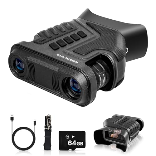 WOSPORTS 4K Night Vision Goggles, 10X Optical & 8X Digital Zoom, 48MP