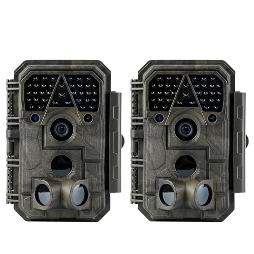 Meidase 2 Pack (Non-Cellular, Non-WiFi) Trail Camera P70, 64MP 1296p, No-Glow IR Night Vision, Motion Activated, Waterproof, Game Camera